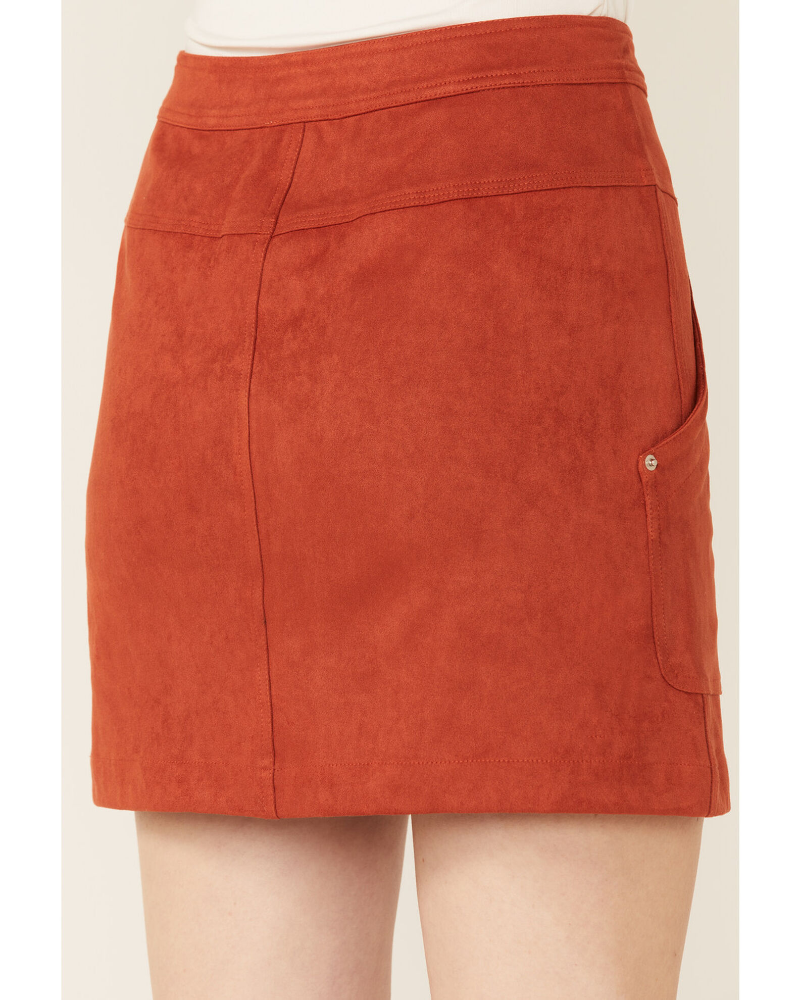 Rust faux suede skirt cheap