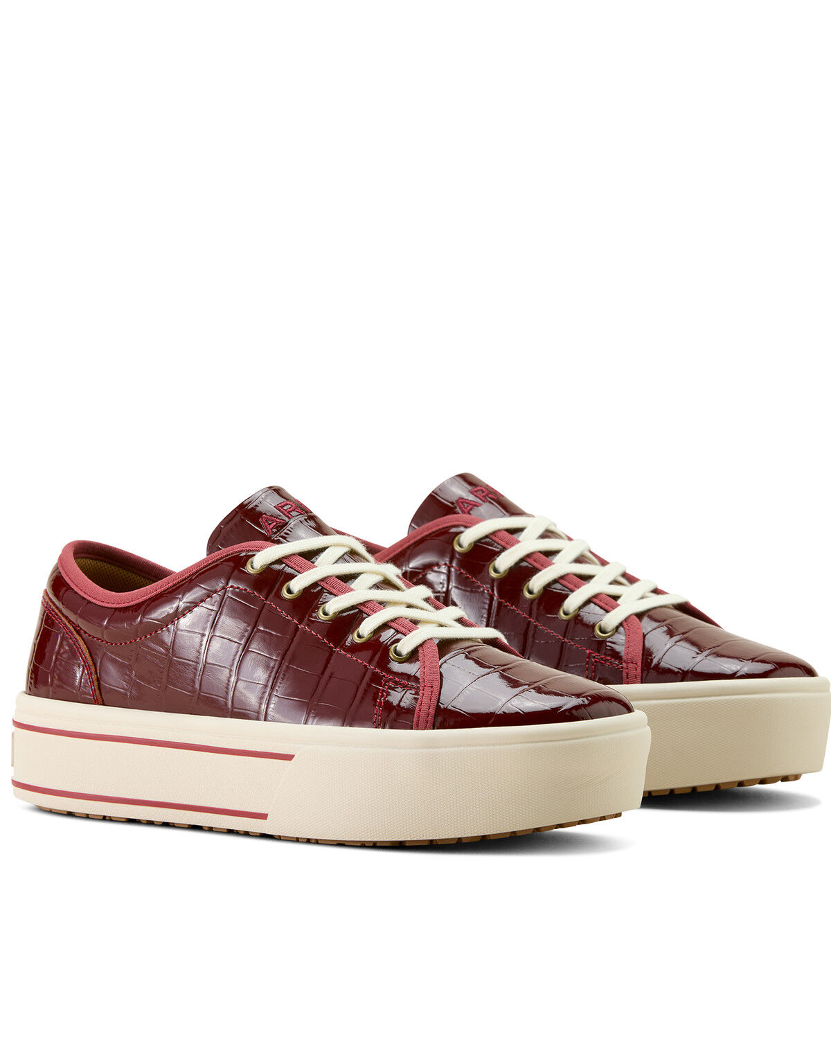 Image #2 - Ariat Women's Skylar Crocodile Print Casual Shoes, Red, hi-res