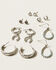 Image #1 - Shyanne Women's Horseshoe Icon and Hoop Earring Set - 6 Piece, Silver, hi-res