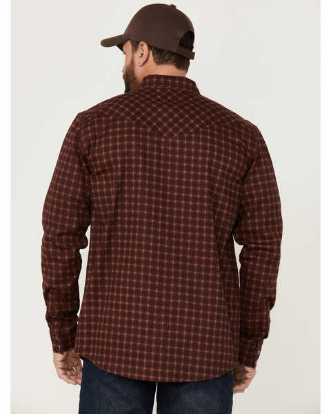 Image #4 - Cody James Men's FR Tartan Plaid Print Long Sleeve Snap Work Shirt , Brown, hi-res