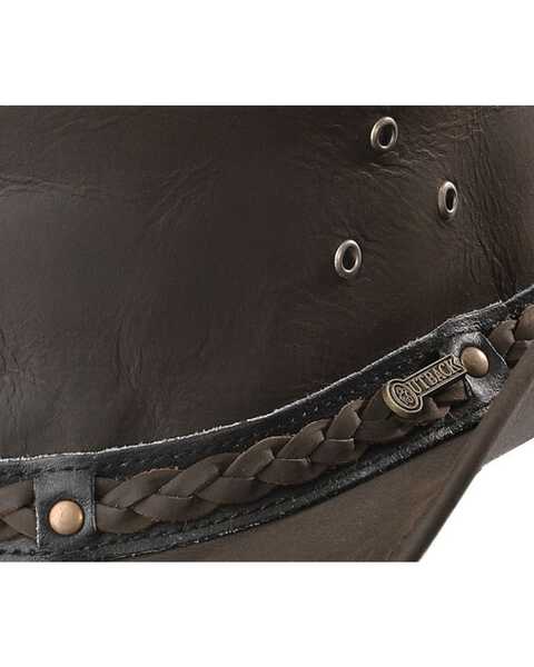 Image #2 - Outback Trading Men's Wagga Wagga Leather Hat, Chocolate, hi-res