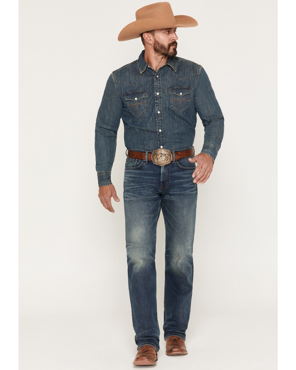 Cody James Men's Brooks Wash Jackson Slim Straight Stretch Denim Jeans, Dark Wash, hi-res