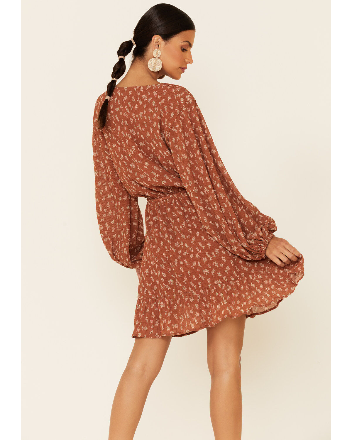 rust floral dress