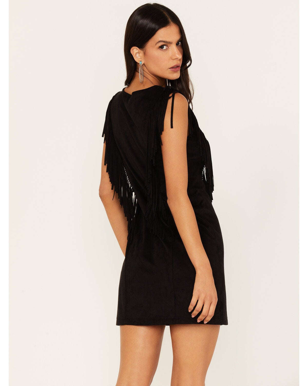 Image #4 - Idyllwind Women's Central Pike Fringe Embroidered Dress, Black, hi-res