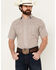 Image #1 - Ely Walker Men's Checkered Print Short Sleeve Snap Western Shirt, Brown, hi-res