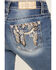 Image #2 - Miss Me Women's Dark Wash Mid Rise Dream Catcher Pocket 32" Bootcut Stretch Denim Jeans, Dark Wash, hi-res