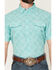 Image #3 - Ferrell Men's Flynn Checkered Logo Print Short Sleeve Snap Stretch Western Shirt, Mint, hi-res