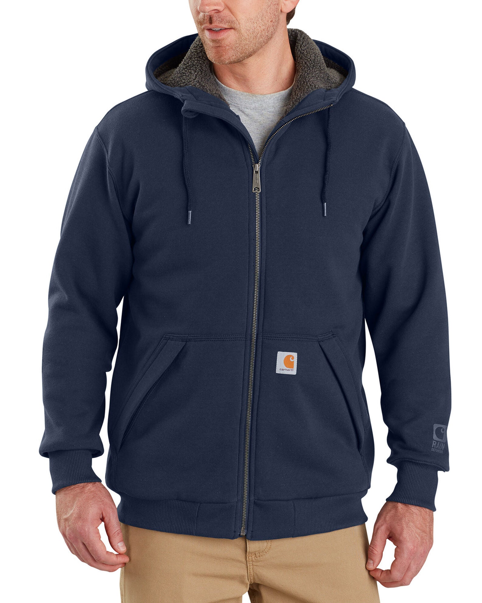 Carhartt Men's Rain Defender Rockland Sherpa-Lined Full-Zip Hoodie - Big u0026  Tall | Boot Barn