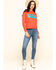 Image #6 - Wrangler Modern Women's Red High Rib Retro Sweatshirt Logo Hoodie, , hi-res