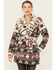 Image #1 - Cripple Creek Women's Southwestern Wrap Hooded Cardigan, Black, hi-res