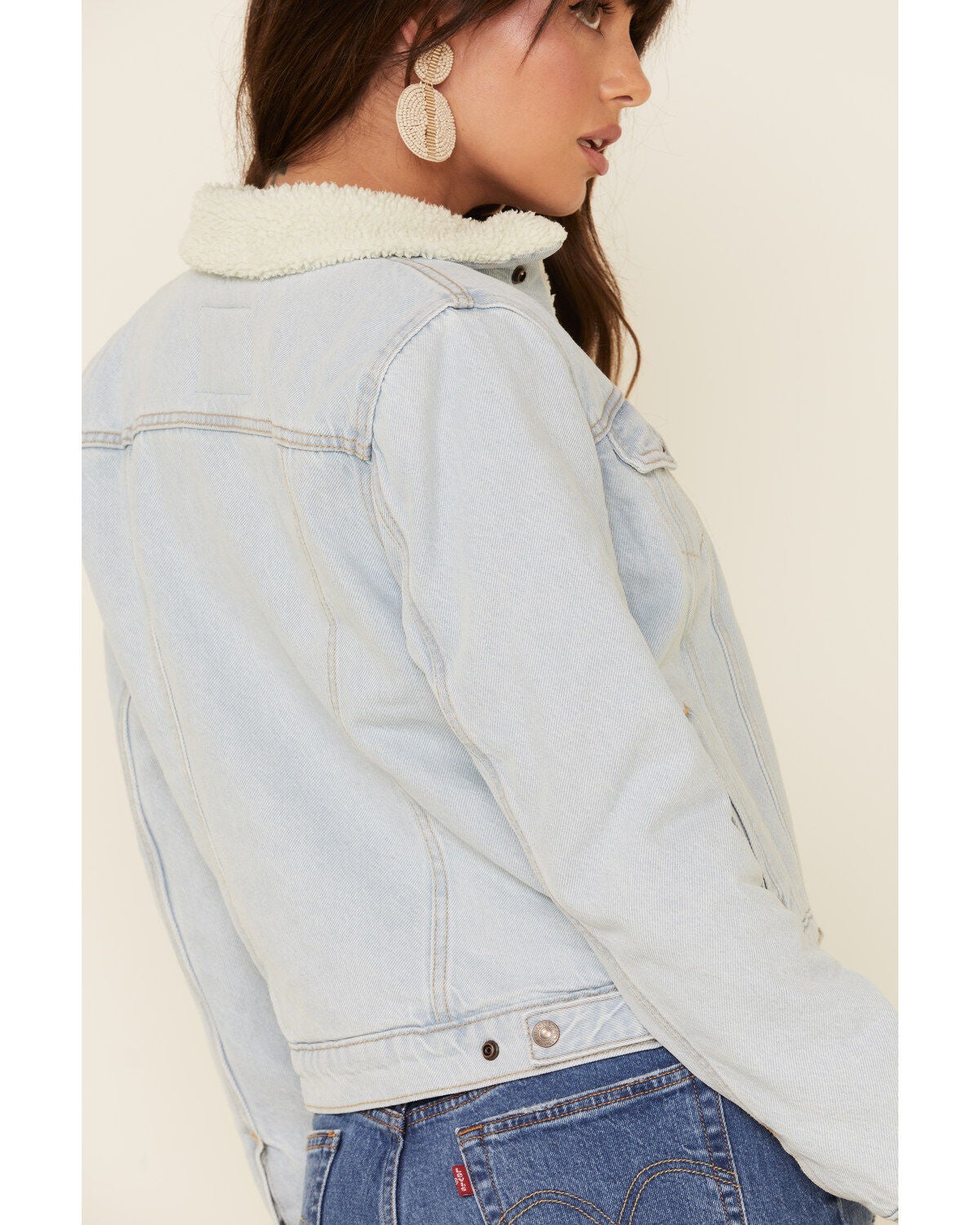 light blue sherpa jacket