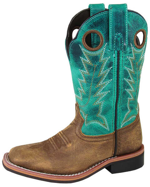 Smoky Mountain Youth Boys' Jesse Western Boots - Broad Square Toe, Brown/blue, hi-res
