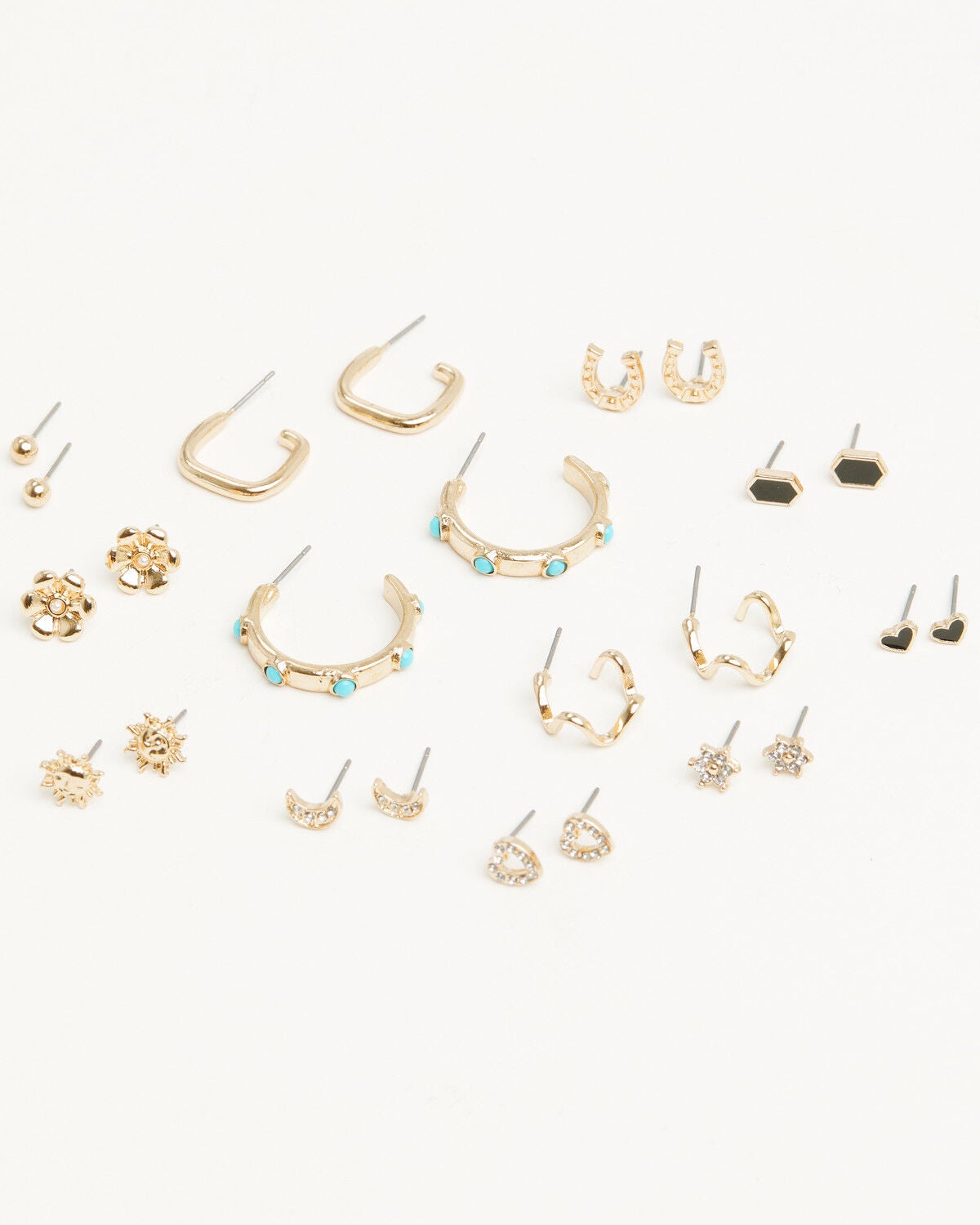 Image #1 - Shyanne Women's Hoop Earring Set - 12 Piece, Gold, hi-res