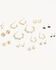 Image #1 - Shyanne Women's Hoop Earring Set - 12 Piece, Gold, hi-res