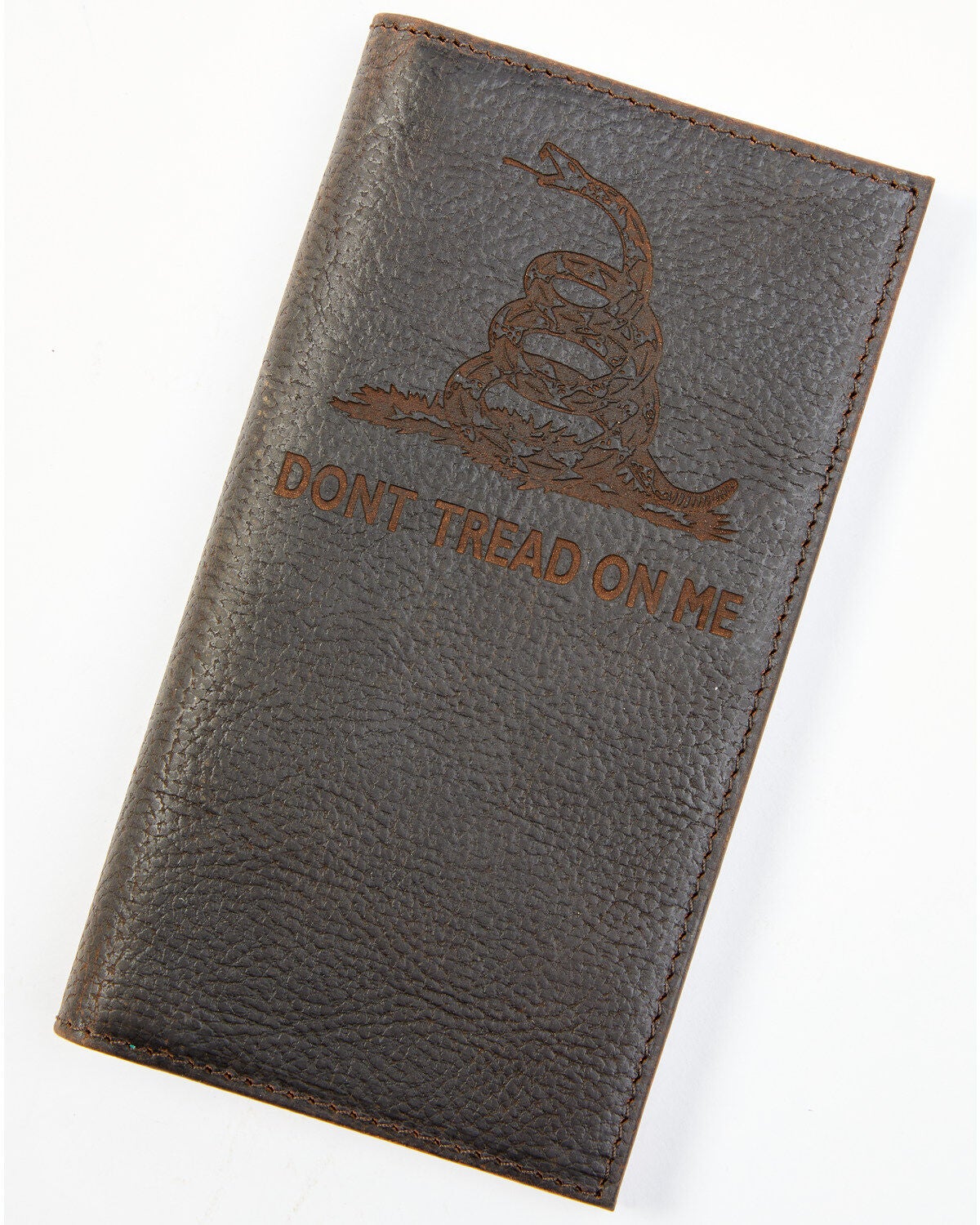 Cody James Men's Brown Don't Tread on Me Rodeo Leather Wallet, Dark Brown, hi-res