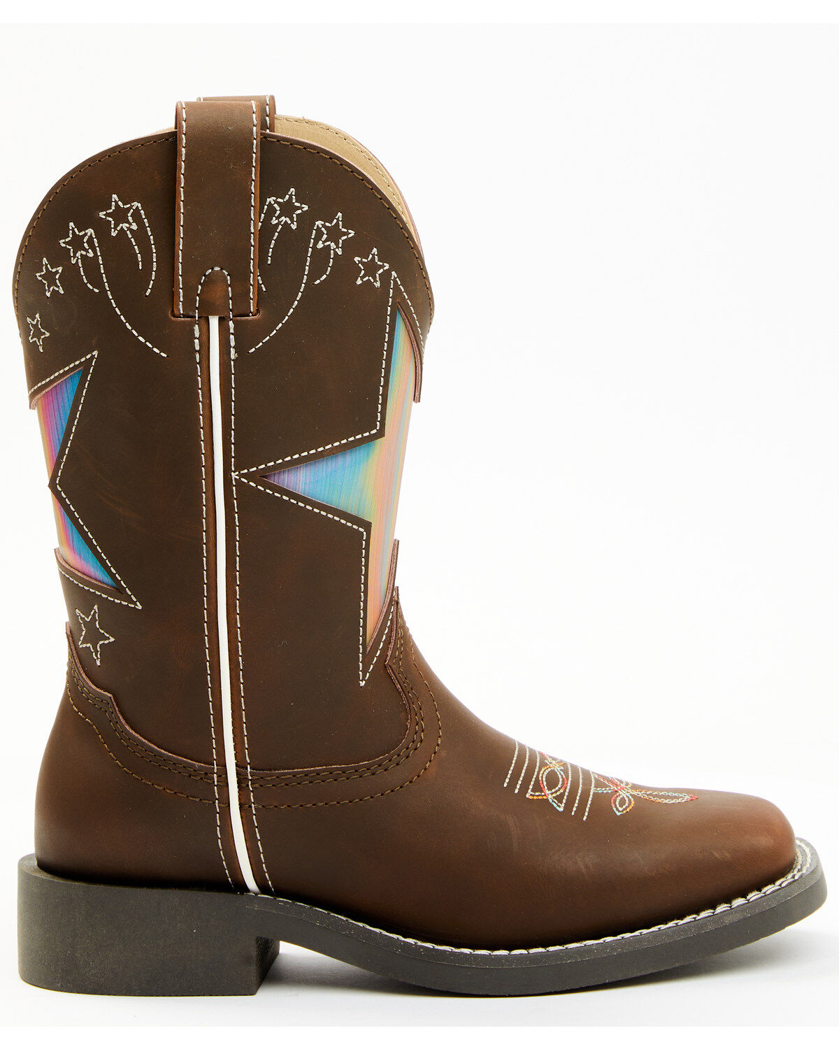 Image #2 - Shyanne Girls' Superstar Western Boots - Broad Square Toe, Brown, hi-res