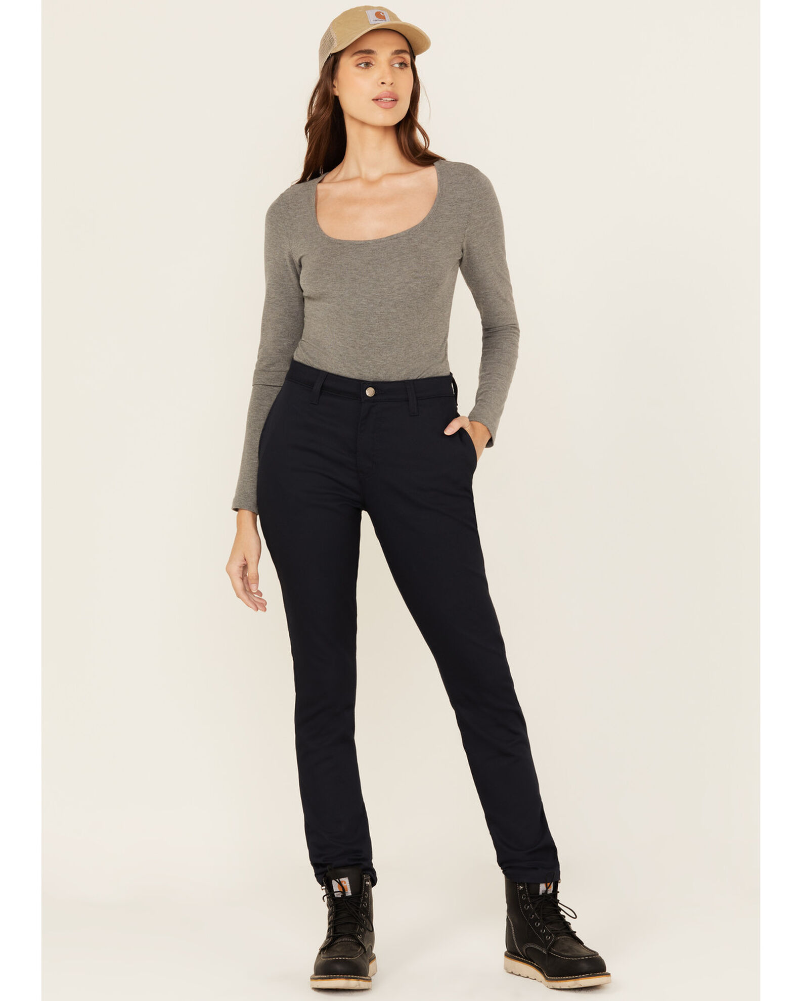 Dickies Women s Mid Rise Skinny Stretch Twill Work Pants Boot Barn
