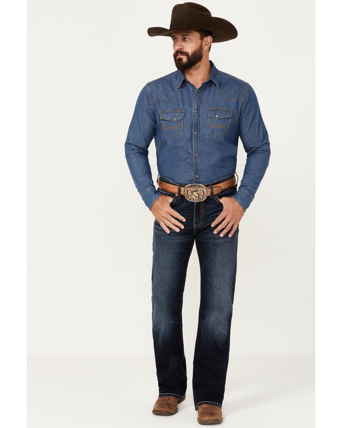 Cody James Men's Palomino Wash Duke Relaxed Bootcut Stretch Denim Jeans, Dark Wash, hi-res