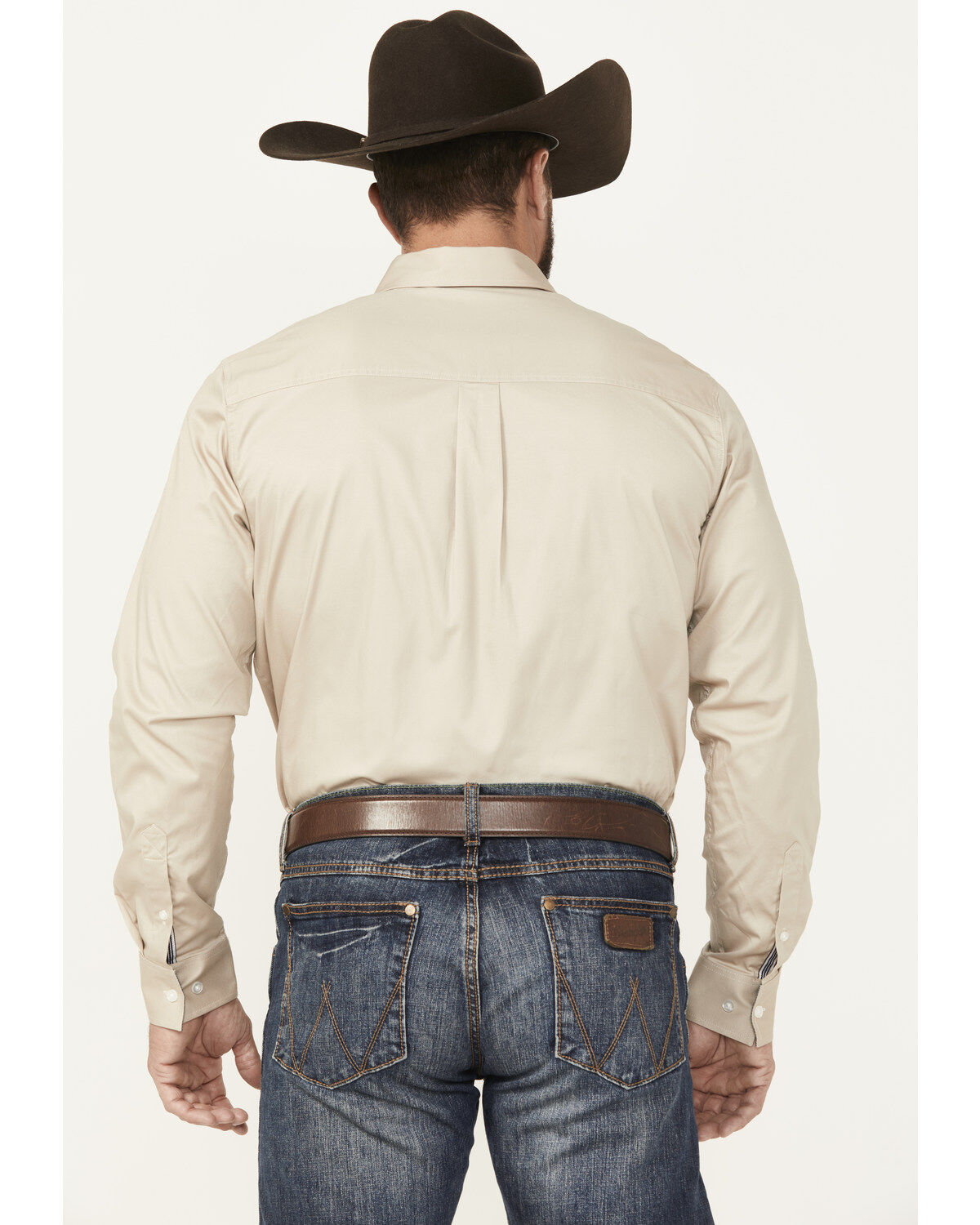 Image #4 - Cody James Men's Basic Twill Long Sleeve Button-Down Performance Western Shirt, Tan, hi-res