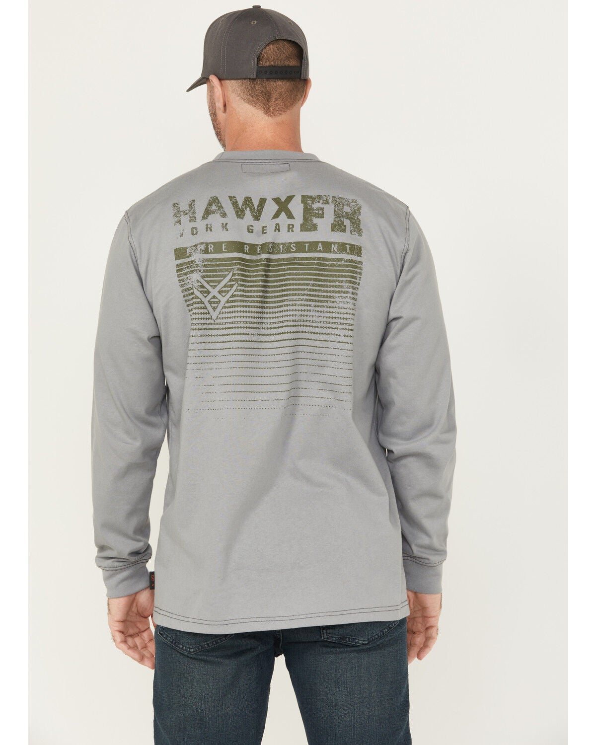 Hawx Men's FR Tread Long Sleeve Graphic Work T-Shirt, Medium Grey, hi-res