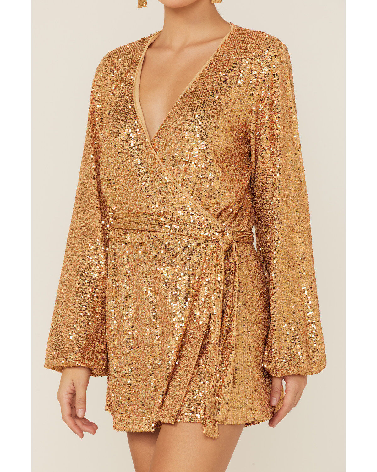 Image #2 - Free People Women's Christa Sequin Long Sleeve Romper, , hi-res