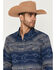 Image #2 - Cody James Men's Arrow Bear Southwestern Long Sleeve Snap Flannel Shirt - Big, Blue, hi-res