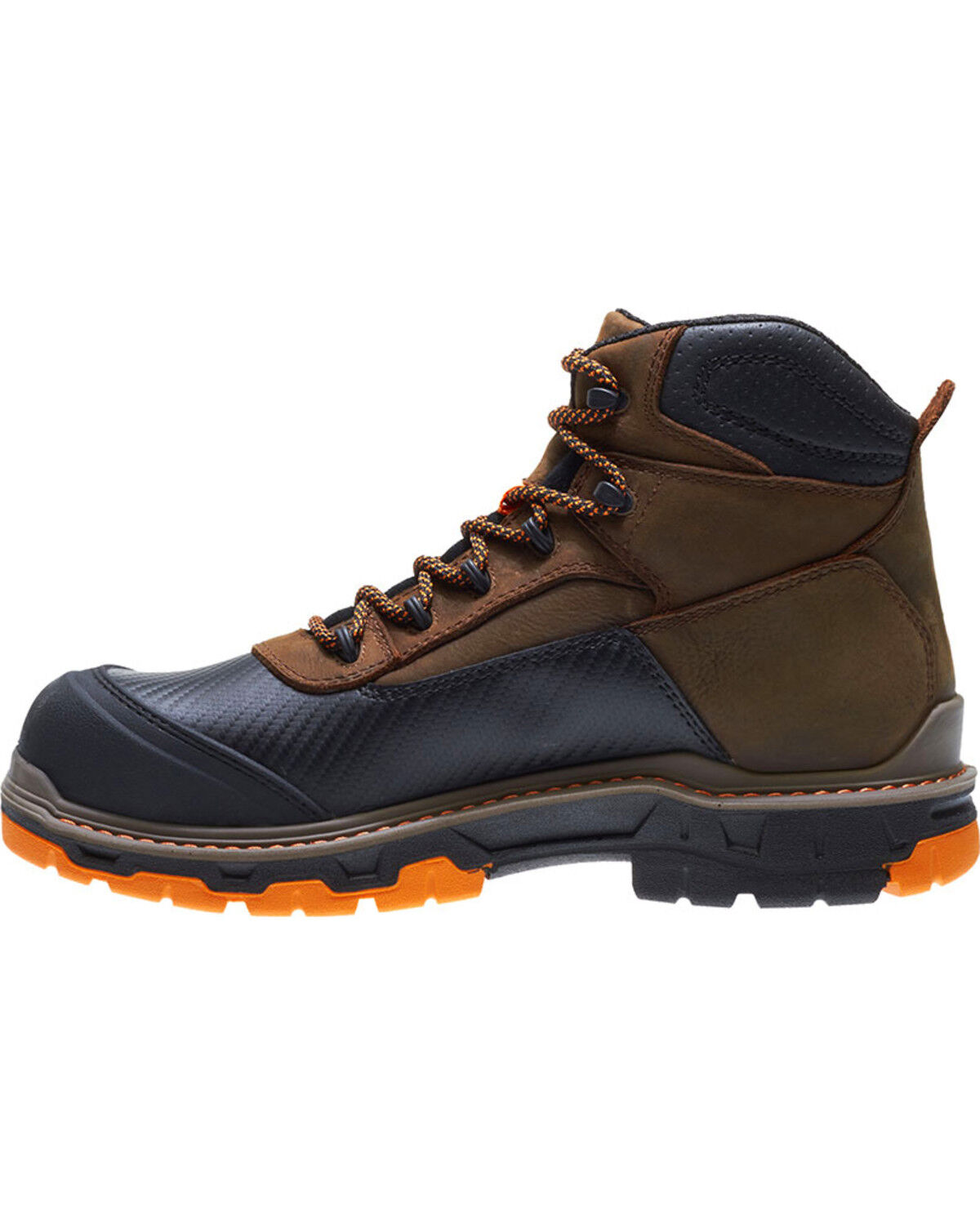 Image #3 - Wolverine Men's Overpass Carbonmax 6" Waterproof Boots - Composite Toe, Brown, hi-res