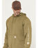 Image #2 - Carhartt Men's Loose Fit Midweight Logo Sleeve Graphic Hooded Sweatshirt, Dark Green, hi-res