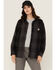 Image #1 - Carhartt Women's Rugged Flex® Loose Fit Heavyweight Duck Long Sleeve Button-Down Shacket, Black, hi-res