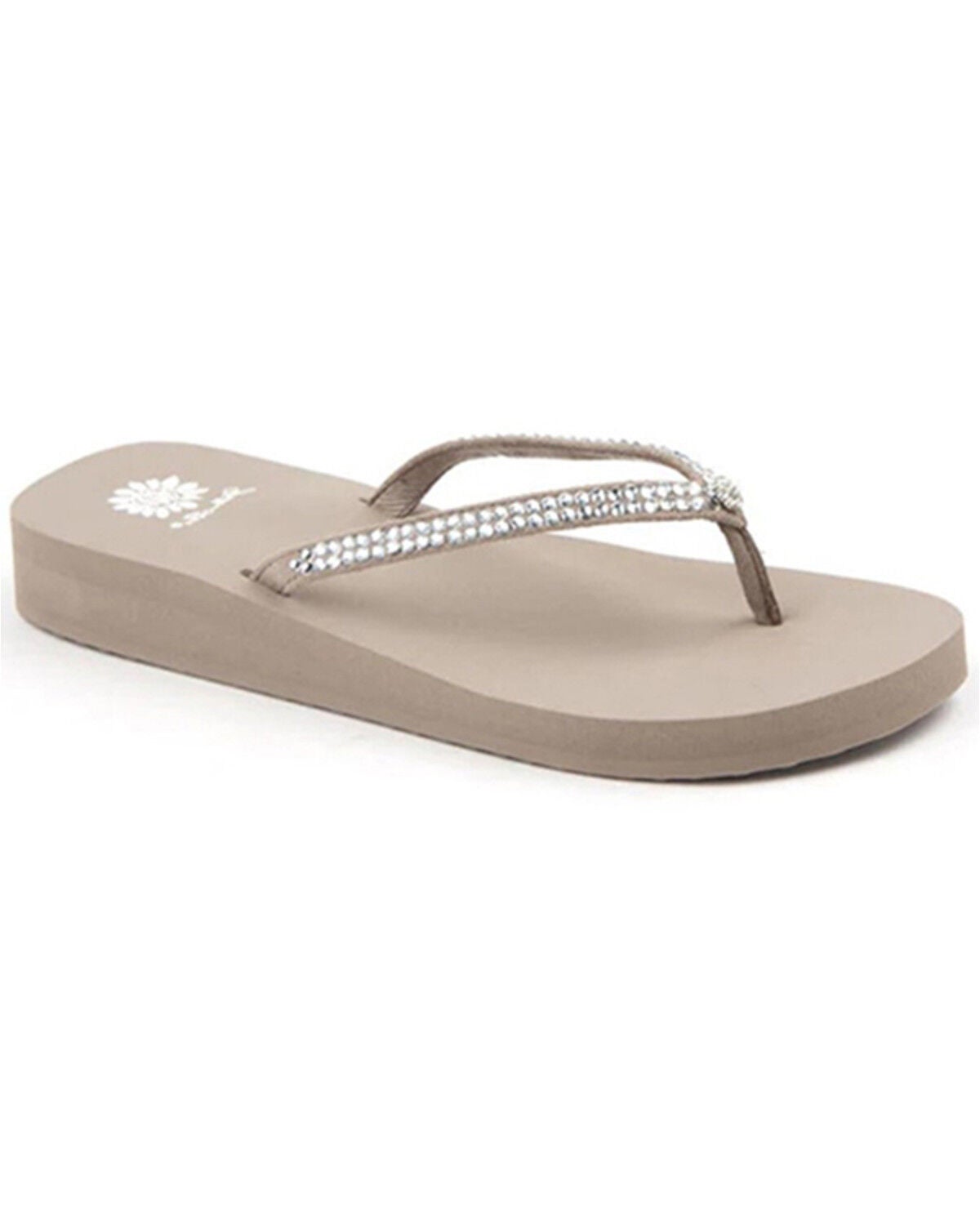 Yellow Box Women's Jello Rhinestone Sandals, Taupe, hi-res