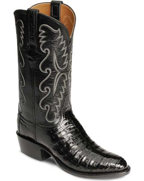 Lucchese Men's Handmade Classics Caiman Ultra Belly Western Boots - Medium Toe, Black, hi-res
