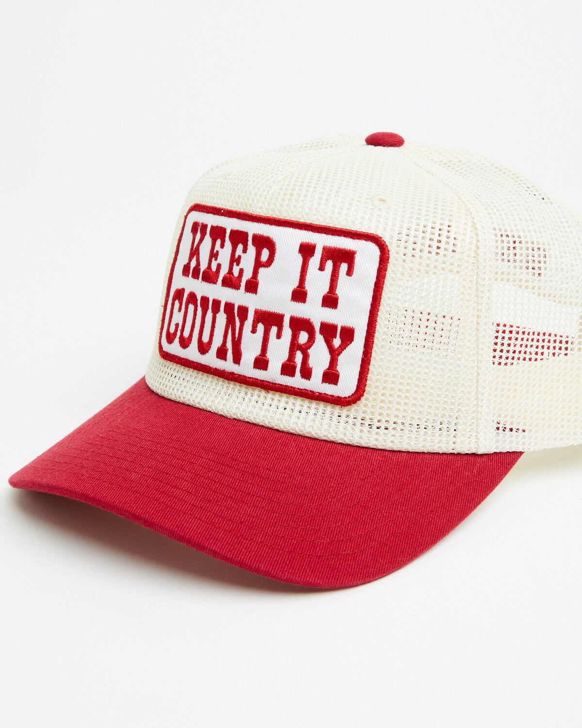 Image #1 - Seager Men's Keep It Country Ball Cap, Red, hi-res