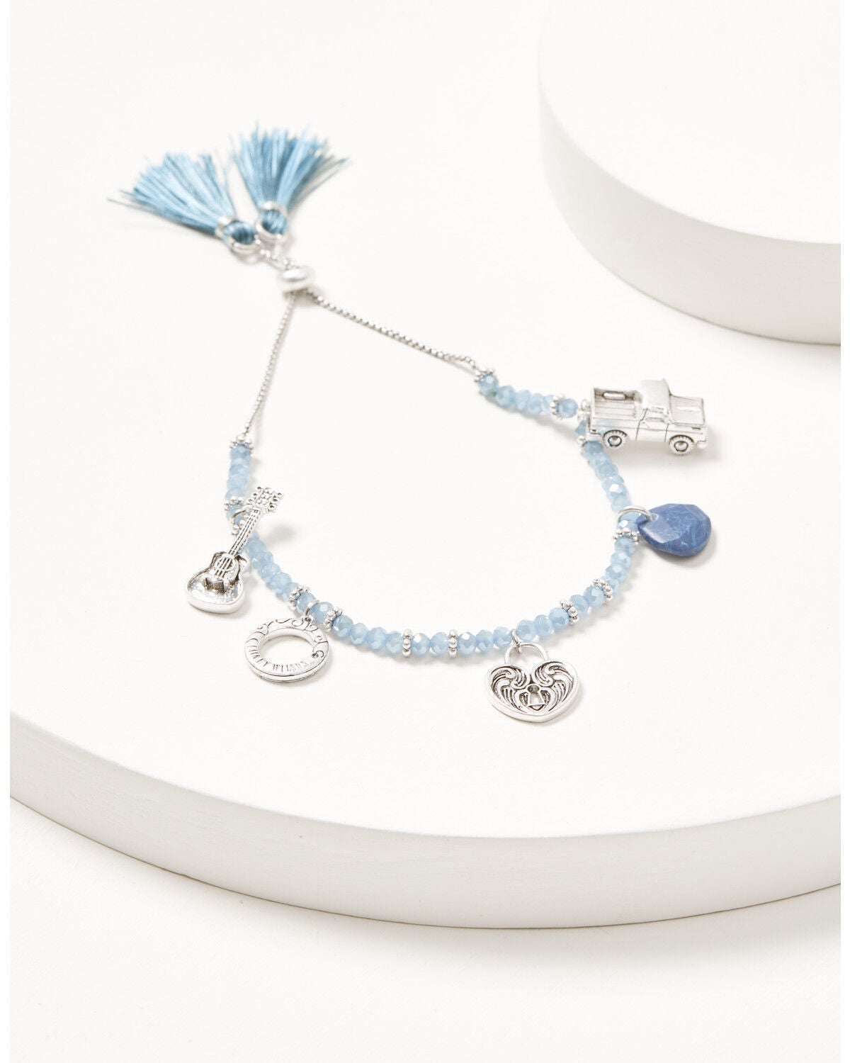 Lainey Wilson Women's Love Blue Charm Bracelet, Silver, hi-res