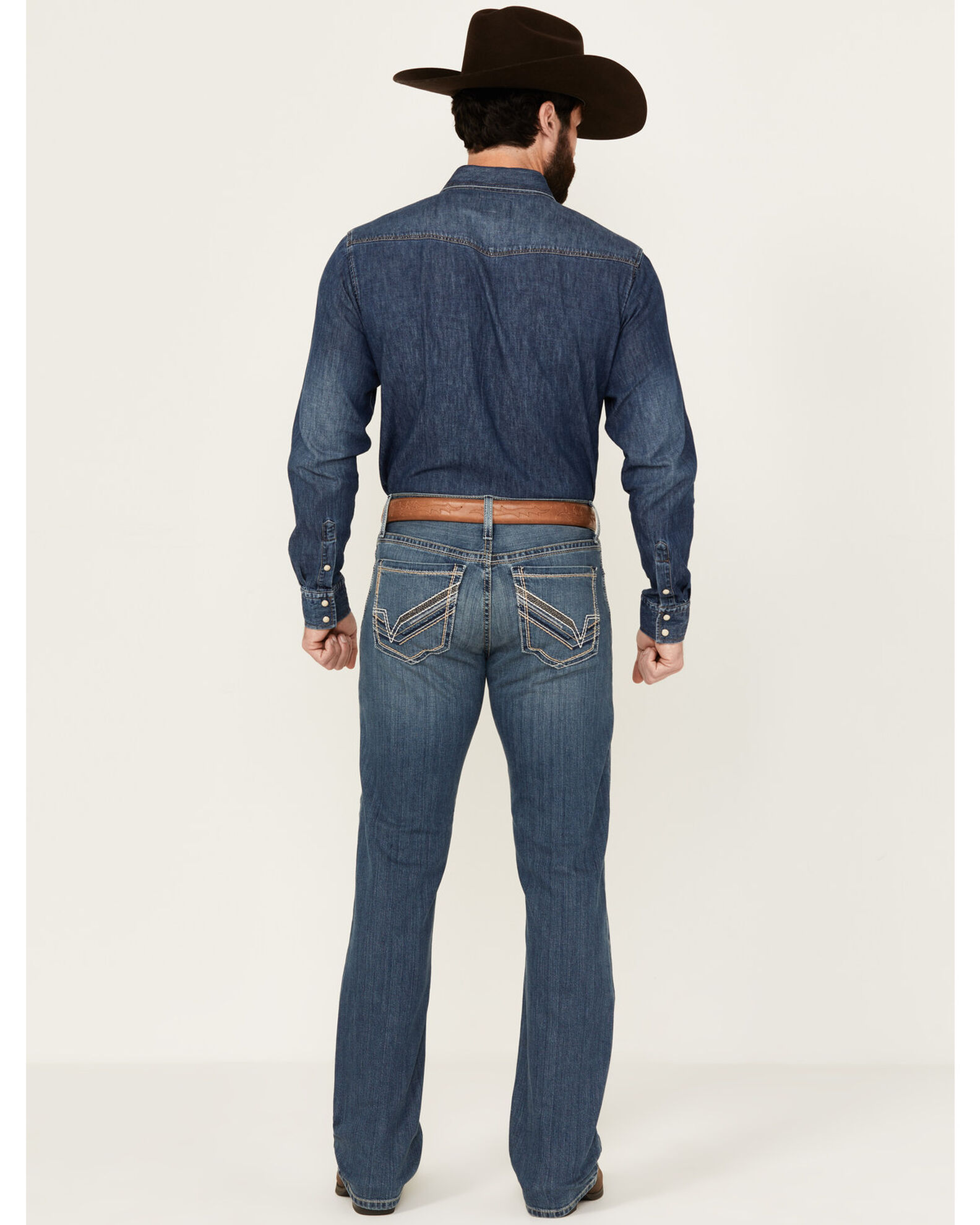 Product Name:  Cinch Men's Ian Medium Stonewash Slim Bootcut Performance Stretch Denim Jeans