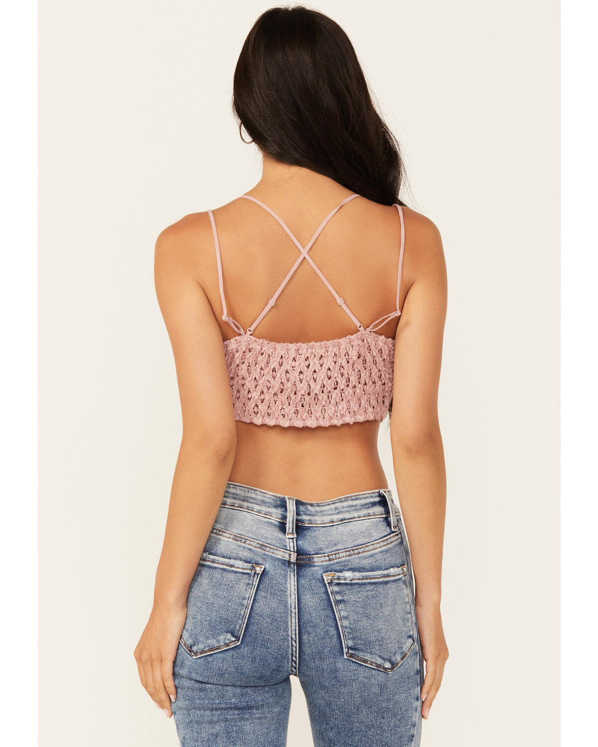 Image #4 - Wishlist Women's Strappy Lace Applique Scallop Lace Bralette, Pink, hi-res