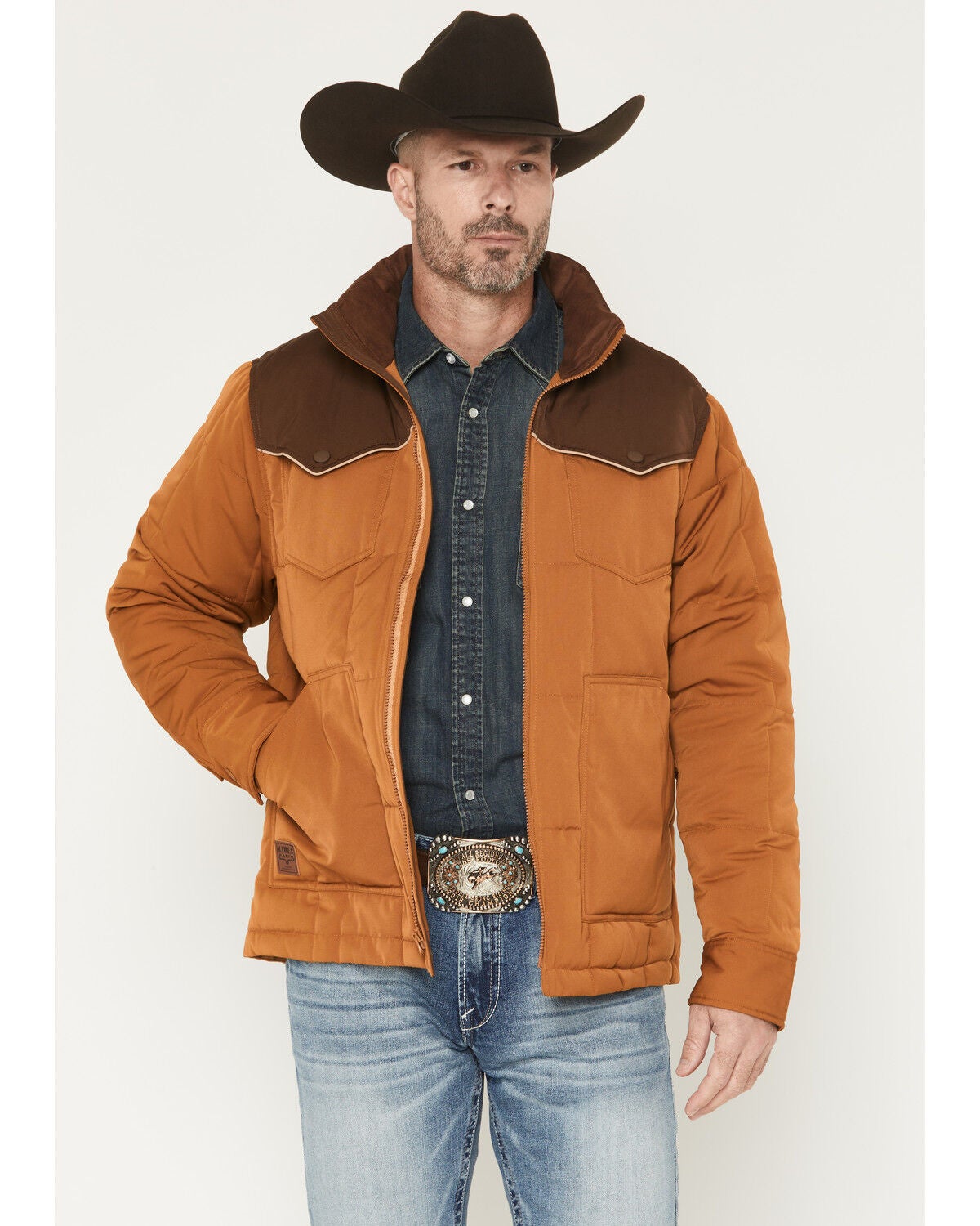 Kimes Ranch Men's Colt Zip-Up Puffer Jacket, Cognac, hi-res