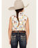 Rock & Roll Denim Girls' Cowboy Horse Print Sleeveless Western Snap Shirt, Turquoise, hi-res