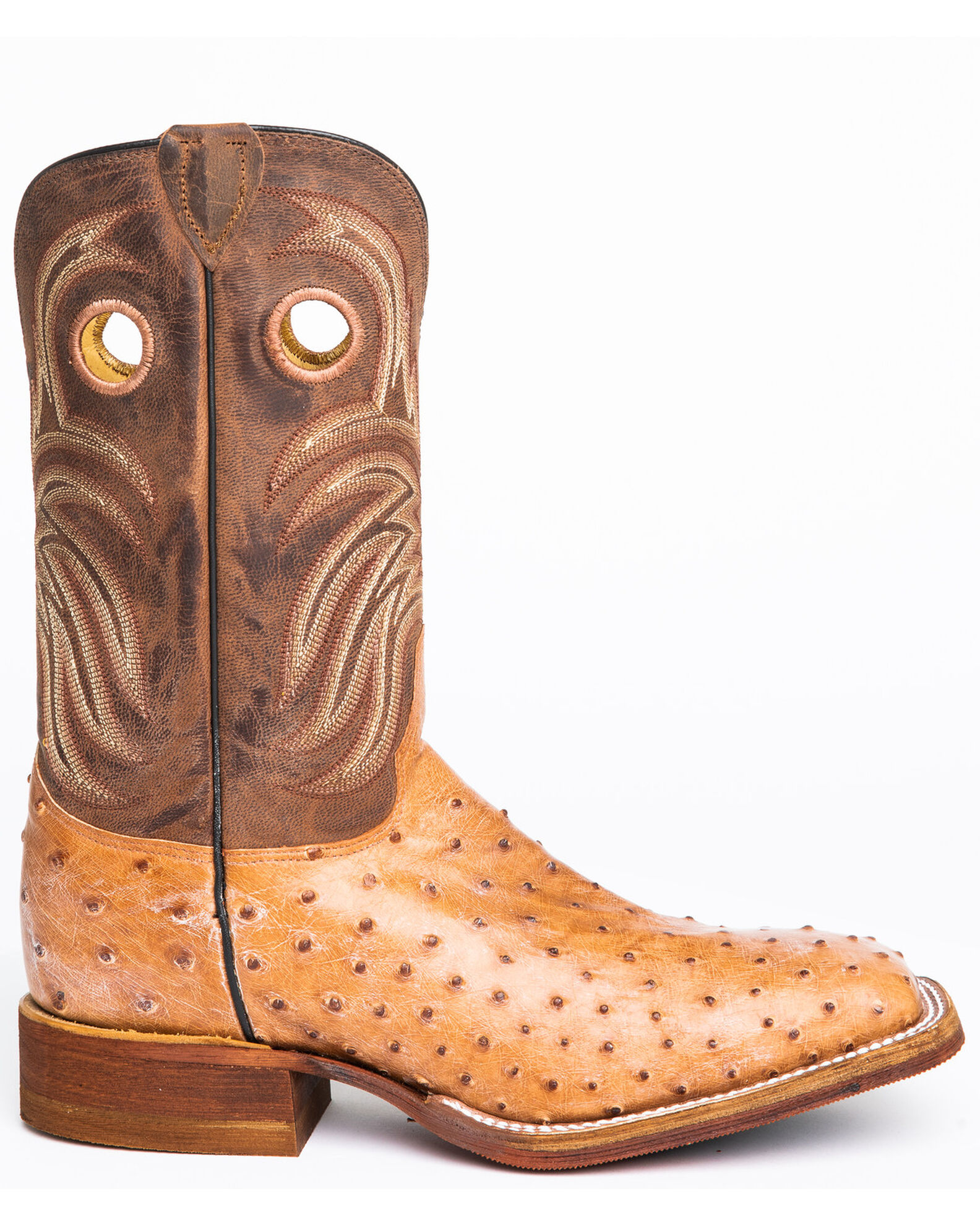 Mens square toe ostrich boots outlet