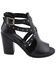 Image #3 - Milwaukee Performance Women's Platform Heel Studded Strap Sandals, Black, hi-res