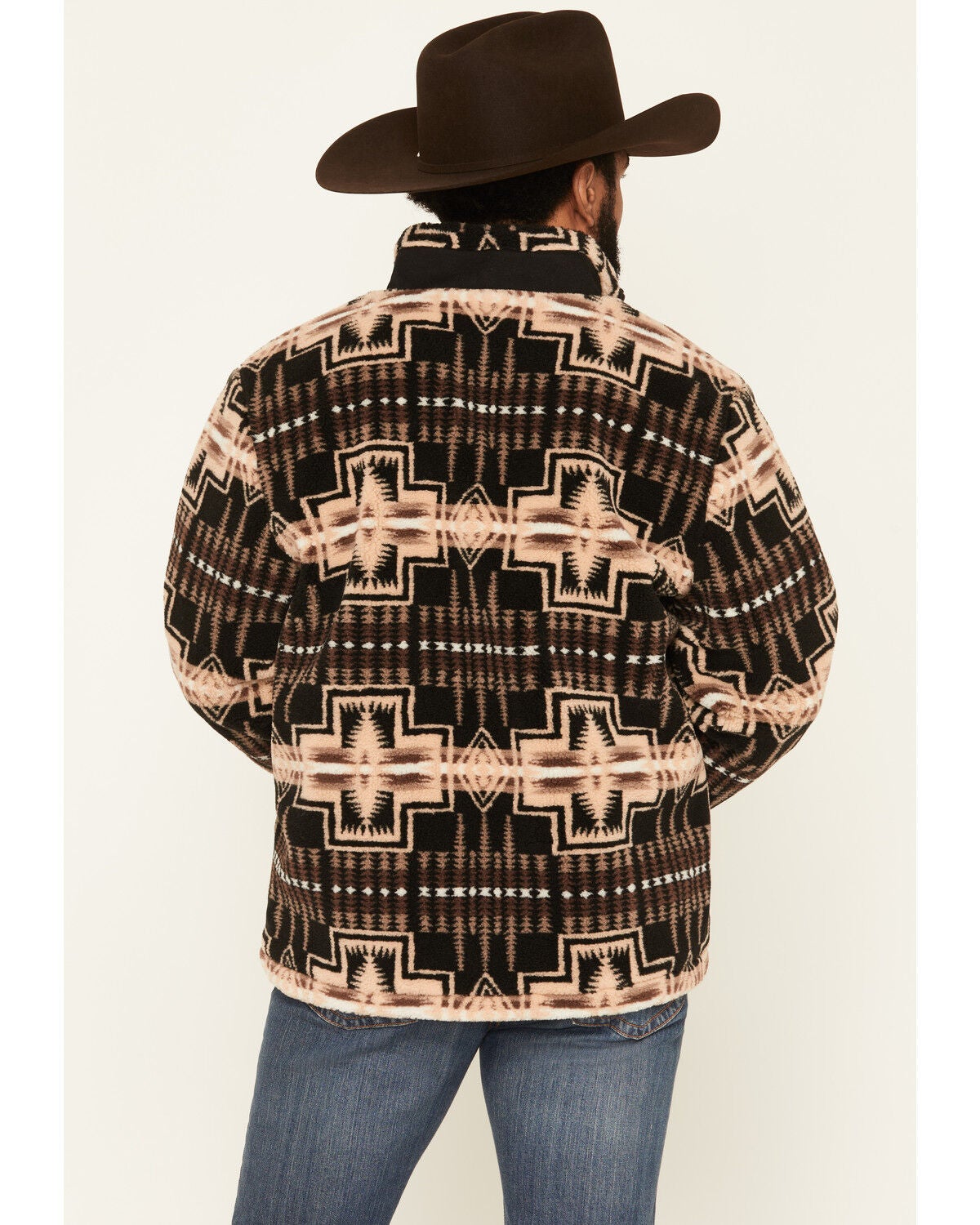 Image #4 - Pendleton Men's Tahuya Harding Printed Berber Jacket, Black, hi-res