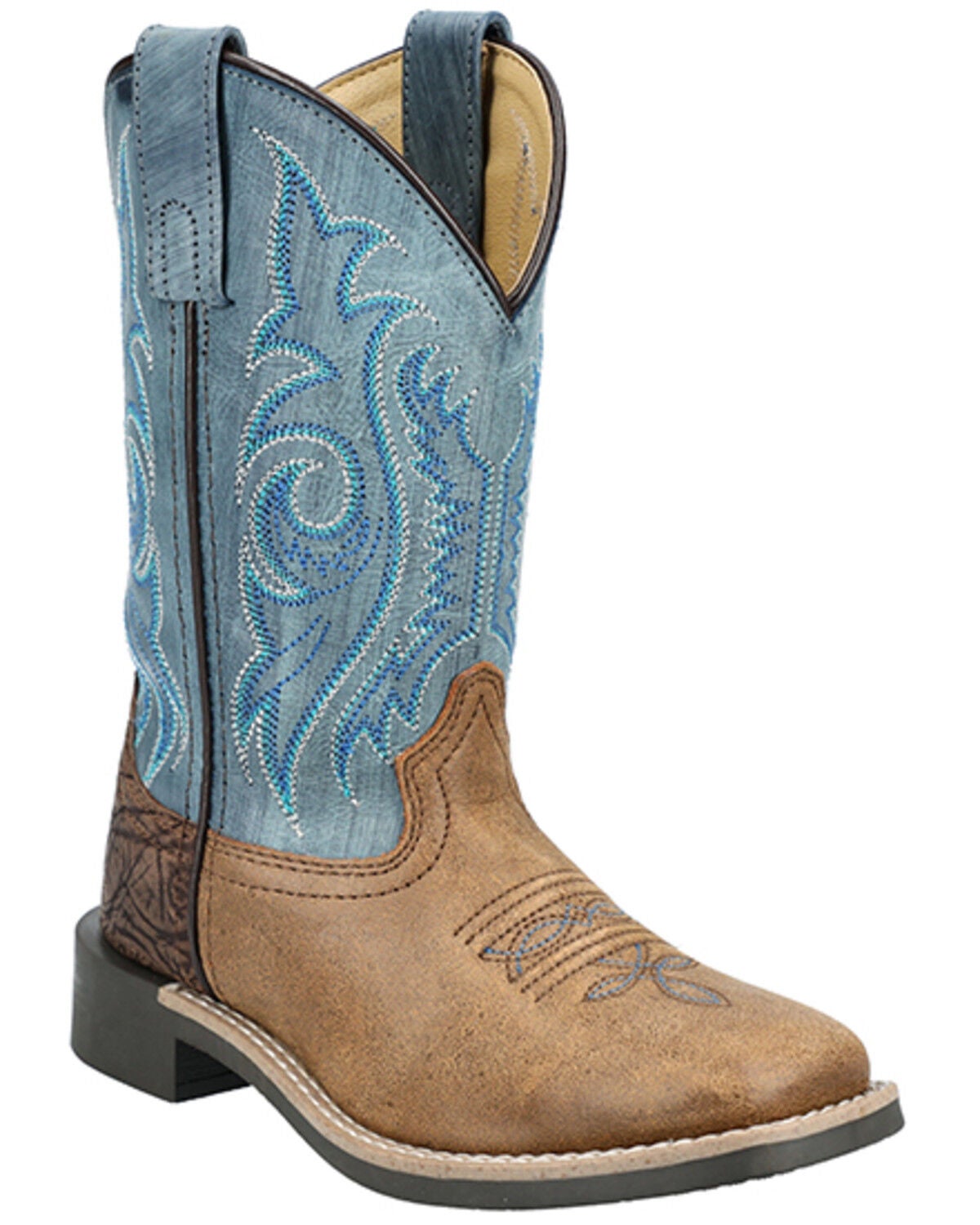 Smoky Mountain Little Boys' Cole Western Boots - Broad Square Toe, Brown, hi-res