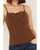 Image #3 - Shyanne Women's Crochet Rib Cami, Medium Brown, hi-res