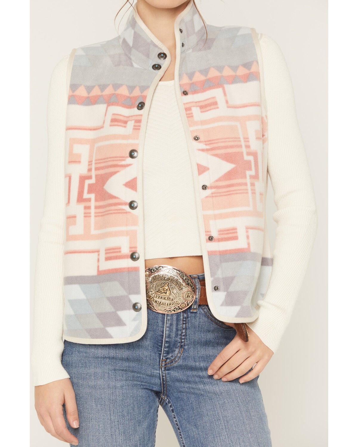 Image #3 - Shyanne Women's Fleece Bonded Vest, Oatmeal, hi-res