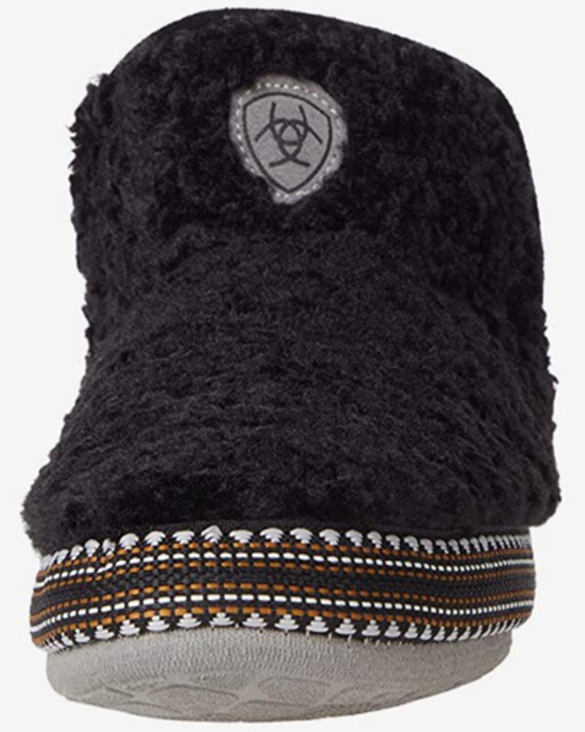 Image #3 - Ariat Women's Fleece Denim Slippers - Moc Toe, Black, hi-res