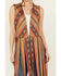 Image #3 - Scully Women's Serape Striped Print Fringe Vest, Tan, hi-res