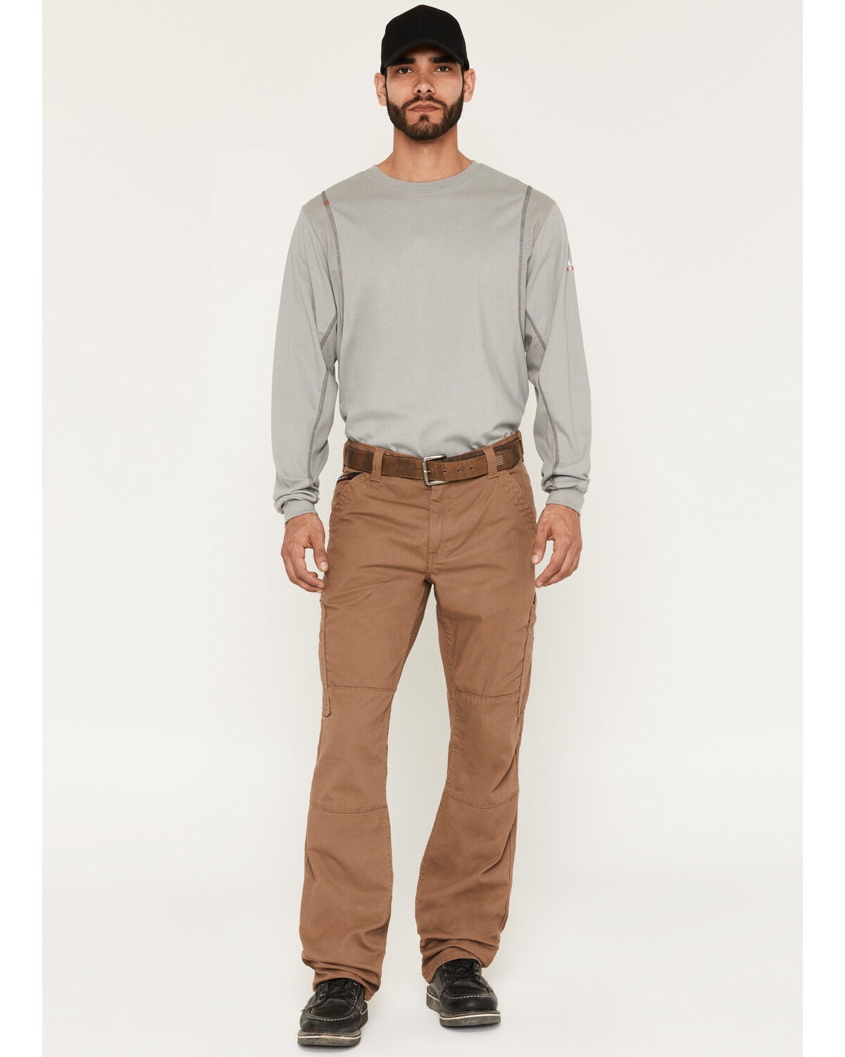 Ariat Men's FR M5 Duralight Stretch Canvas Straight Work Pants, Beige/khaki, hi-res