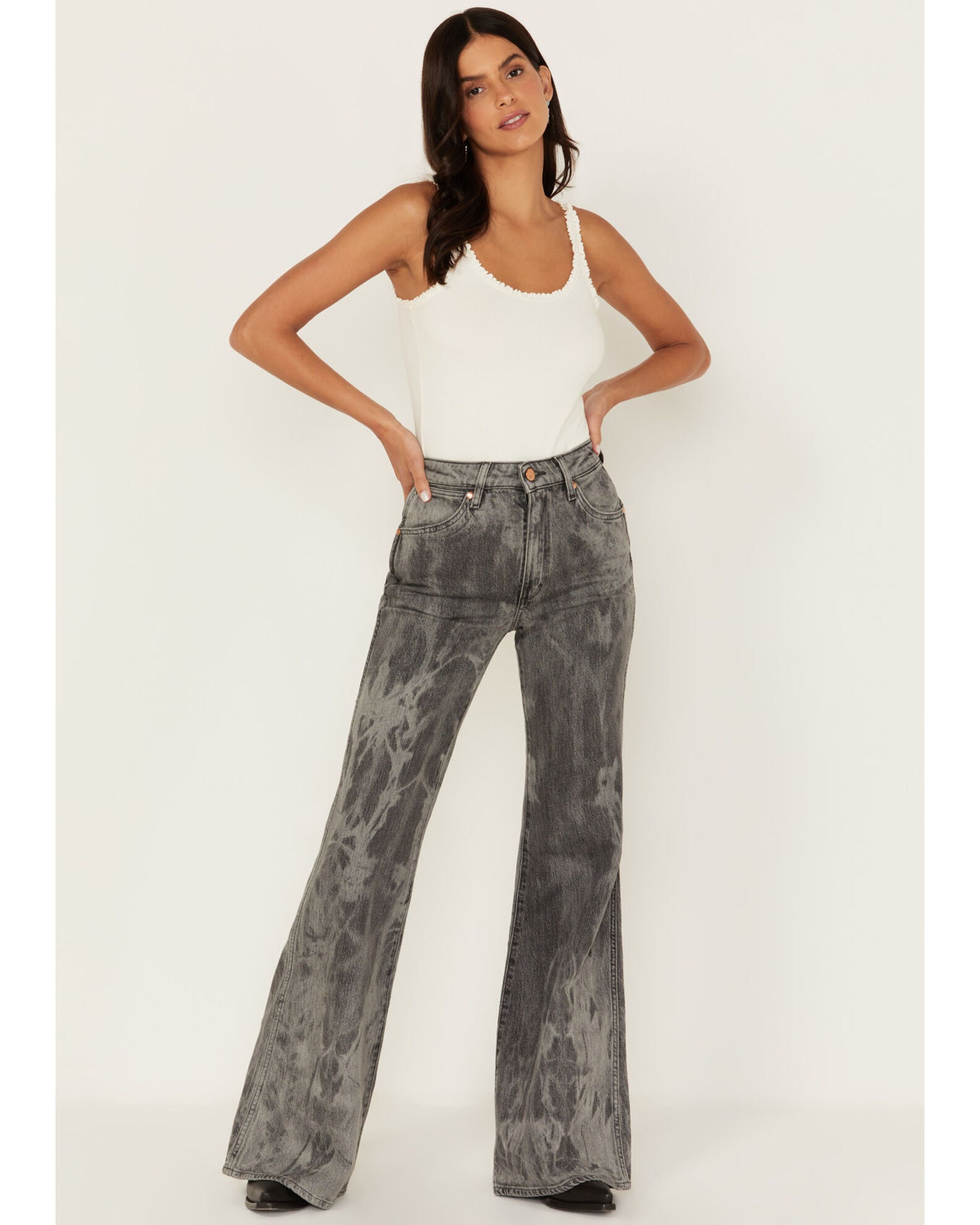 Wrangler Women's High Waist Fierce Flare Jeans, Sungazer