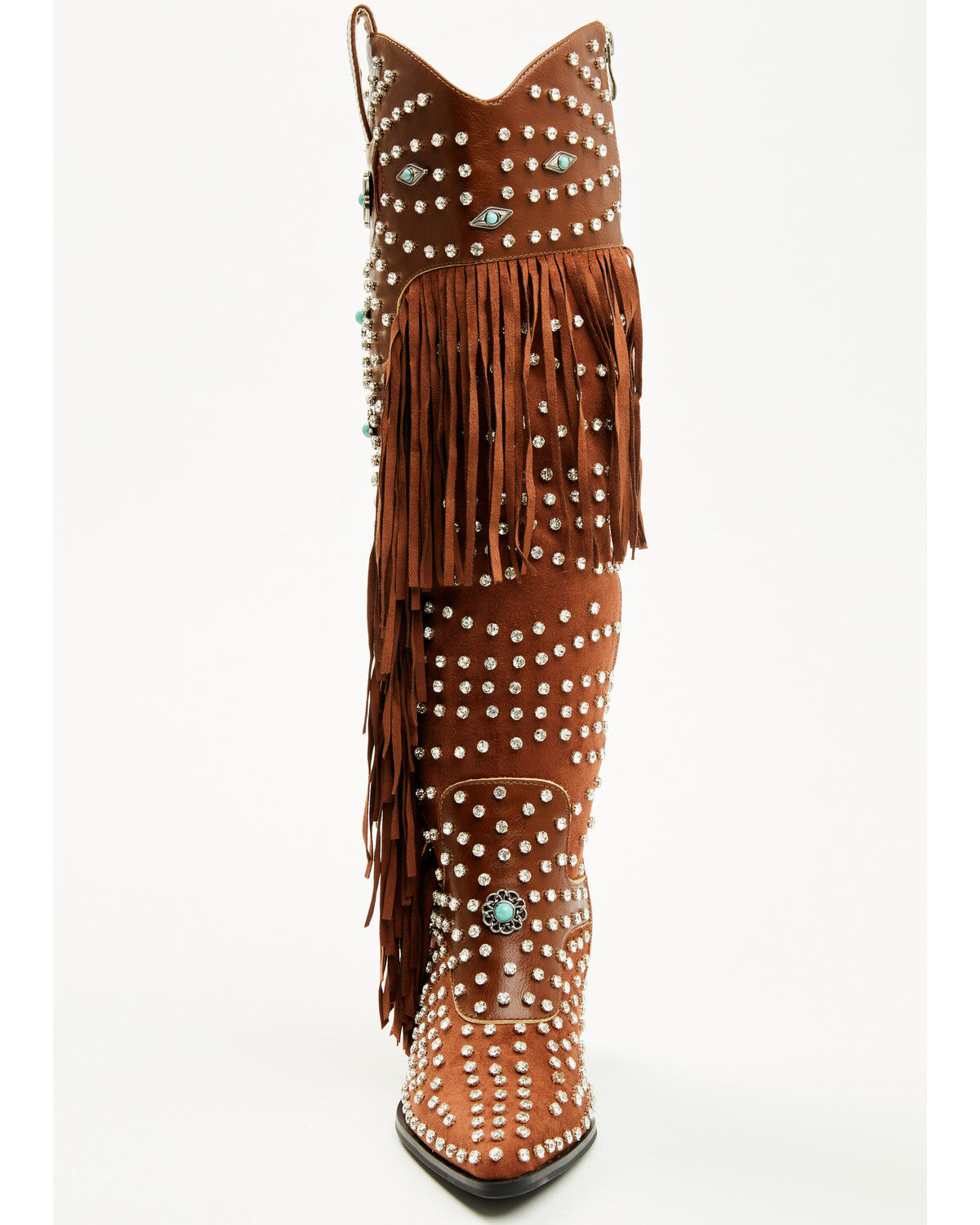 Product Name:  Azalea Wang Women's Bennett Embellished Fringe Tall Fashion Boots - Snip Toe