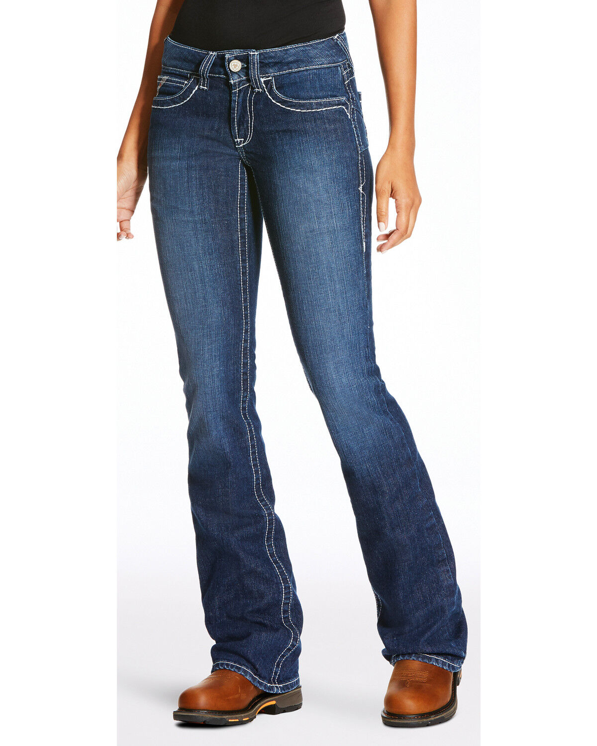 Image #2 - Ariat Women's FR Crossing Volta 2 Slim Bootcut Jeans, , hi-res