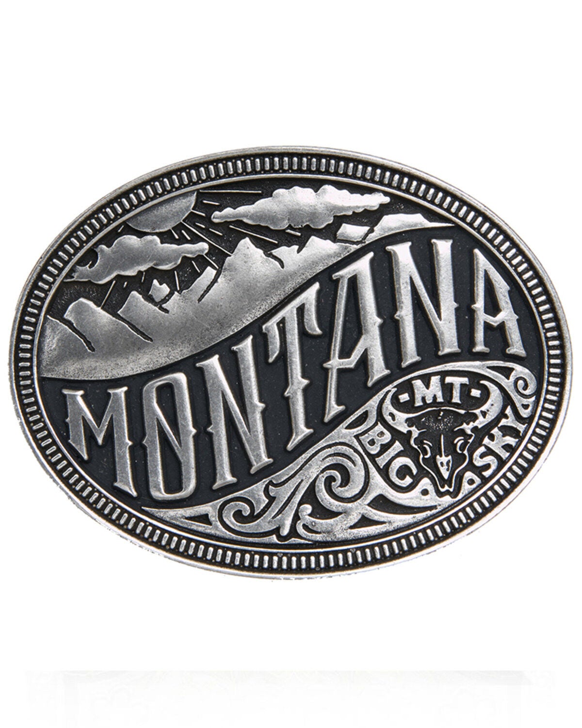 Cody James Montana State Heritage Buckle, Silver, hi-res